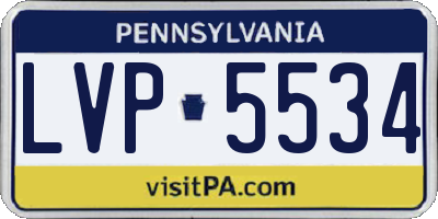 PA license plate LVP5534