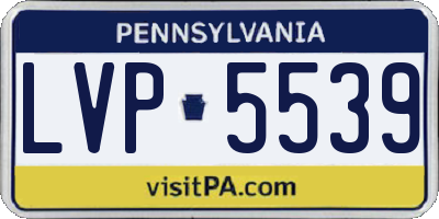 PA license plate LVP5539
