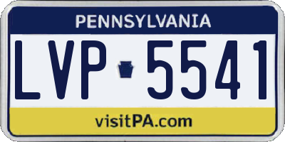 PA license plate LVP5541