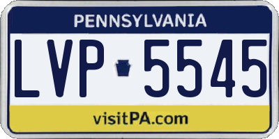 PA license plate LVP5545