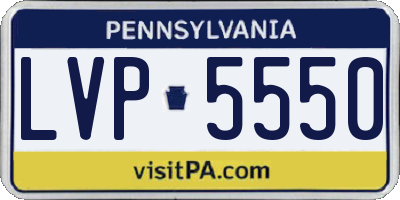 PA license plate LVP5550