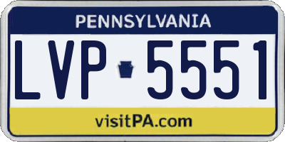 PA license plate LVP5551