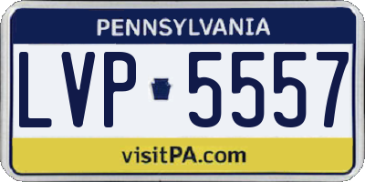 PA license plate LVP5557