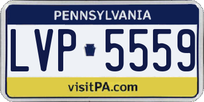 PA license plate LVP5559
