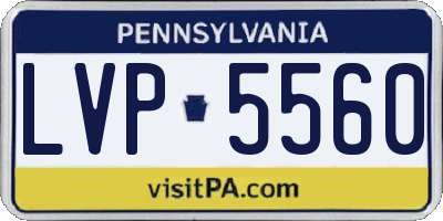 PA license plate LVP5560