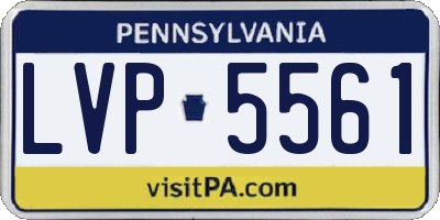 PA license plate LVP5561