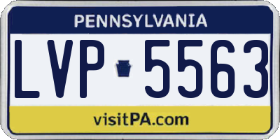 PA license plate LVP5563