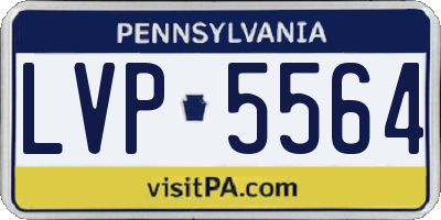 PA license plate LVP5564