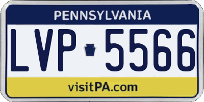 PA license plate LVP5566
