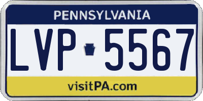 PA license plate LVP5567