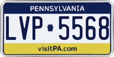 PA license plate LVP5568