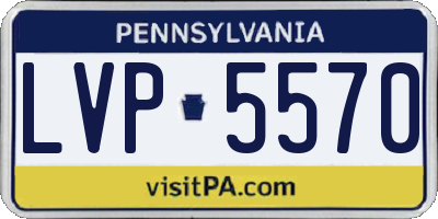 PA license plate LVP5570