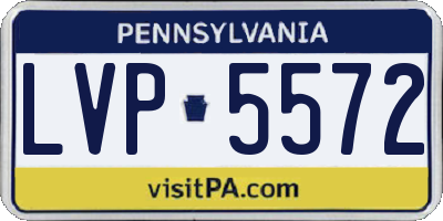 PA license plate LVP5572