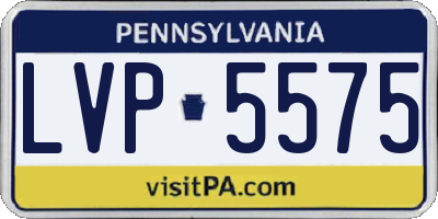 PA license plate LVP5575