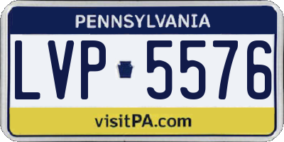 PA license plate LVP5576