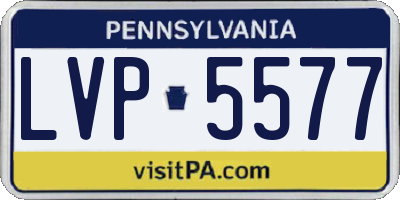 PA license plate LVP5577