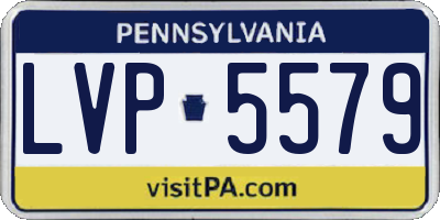 PA license plate LVP5579