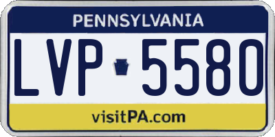 PA license plate LVP5580