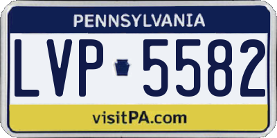 PA license plate LVP5582