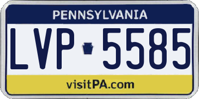 PA license plate LVP5585