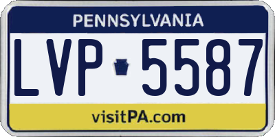 PA license plate LVP5587