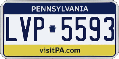 PA license plate LVP5593