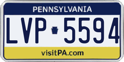 PA license plate LVP5594