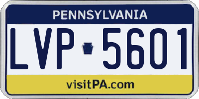 PA license plate LVP5601