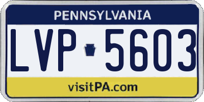 PA license plate LVP5603