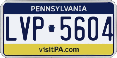 PA license plate LVP5604