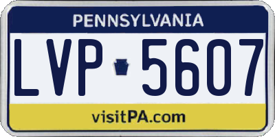 PA license plate LVP5607