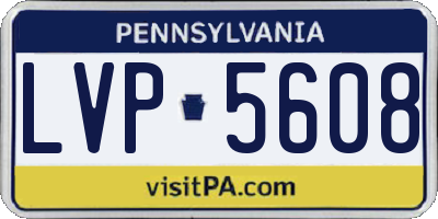PA license plate LVP5608