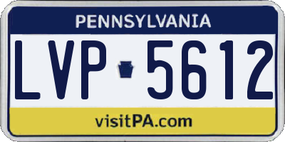 PA license plate LVP5612