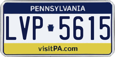 PA license plate LVP5615