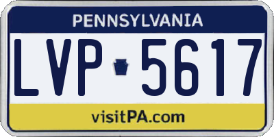 PA license plate LVP5617