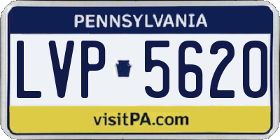 PA license plate LVP5620