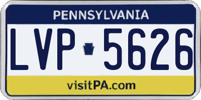 PA license plate LVP5626