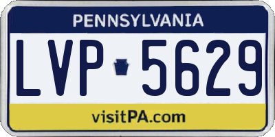 PA license plate LVP5629
