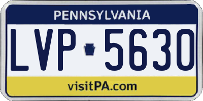 PA license plate LVP5630