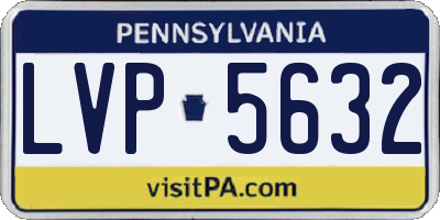 PA license plate LVP5632