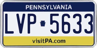 PA license plate LVP5633