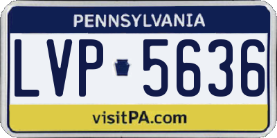 PA license plate LVP5636