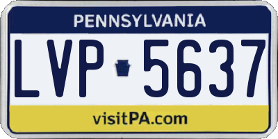 PA license plate LVP5637