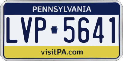 PA license plate LVP5641
