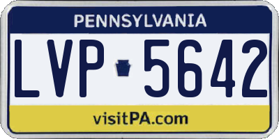 PA license plate LVP5642