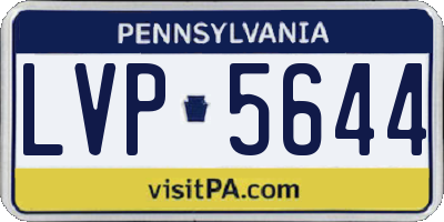 PA license plate LVP5644