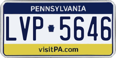 PA license plate LVP5646
