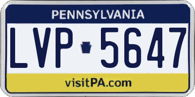 PA license plate LVP5647