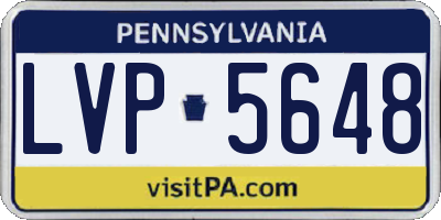 PA license plate LVP5648