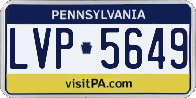 PA license plate LVP5649